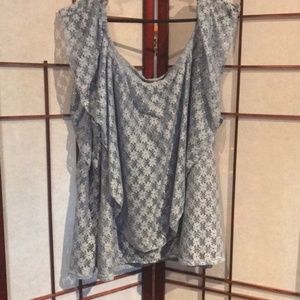 American Rag Summertime Light Blue Metallic Top